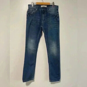 Topman Skinny Blue Faded Wash Jeans, Size 32R
